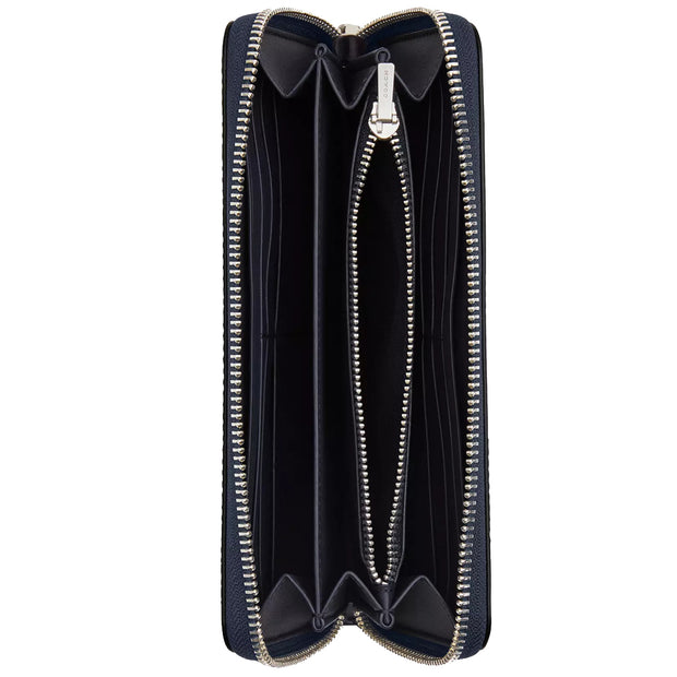 Interior View of Coach Long Zip Around Wallet In Signature Canvas - Dark Denim CAO78
