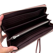 Interior View of Coach Long Zip Around Wallet In Signature Canvas - Dusty Pink CW778