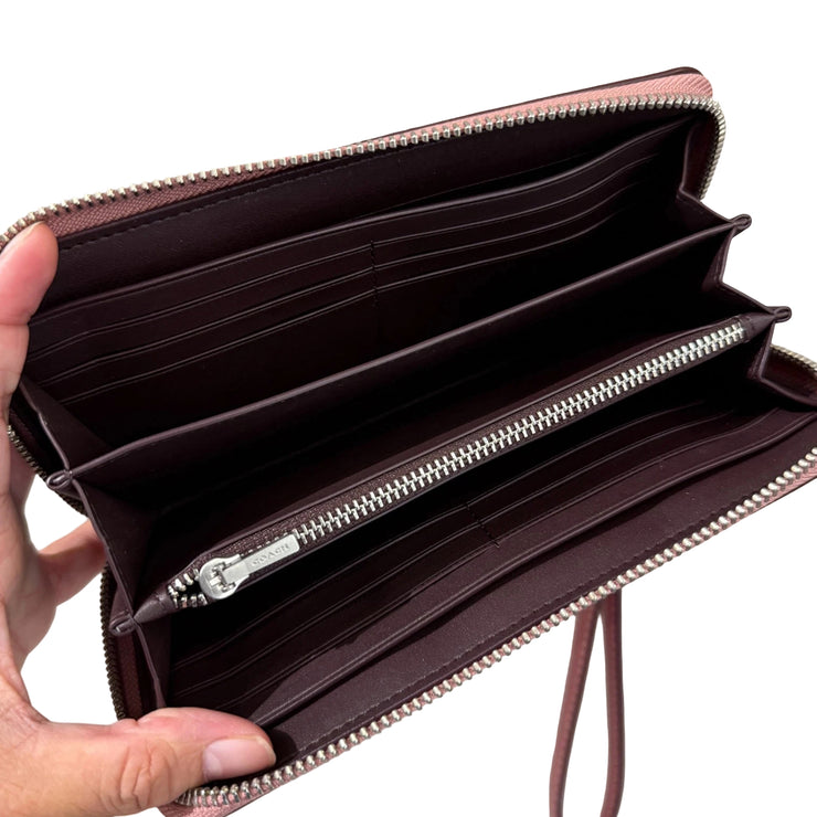 Interior View of Coach Long Zip Around Wallet In Signature Canvas - Dusty Pink CW778