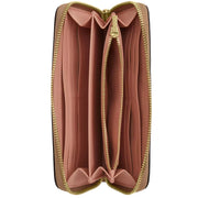 Interior View of Coach Long Zip Around Wallet In Signature Canvas With Floral Print - Sand Multi CAR06