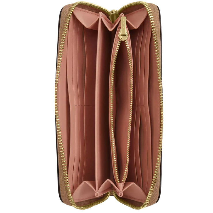 Interior View of Coach Long Zip Around Wallet In Signature Canvas With Floral Print - Sand Multi CAR06