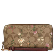 Buy Coach Long Zip Around Wallet In Signature Canvas With Wildflower Print in Khaki Multi C8736 Online in Singapore | PinkOrchard.com