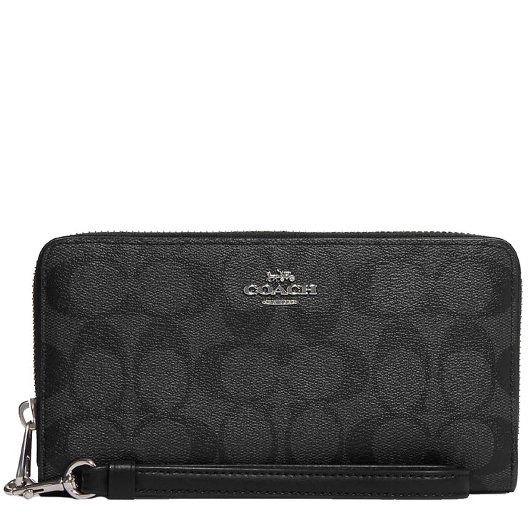 Buy Coach Long Zip Around Wallet In Signature Canvas in Graphite/ Black C4452 Online in Singapore | PinkOrchard.com