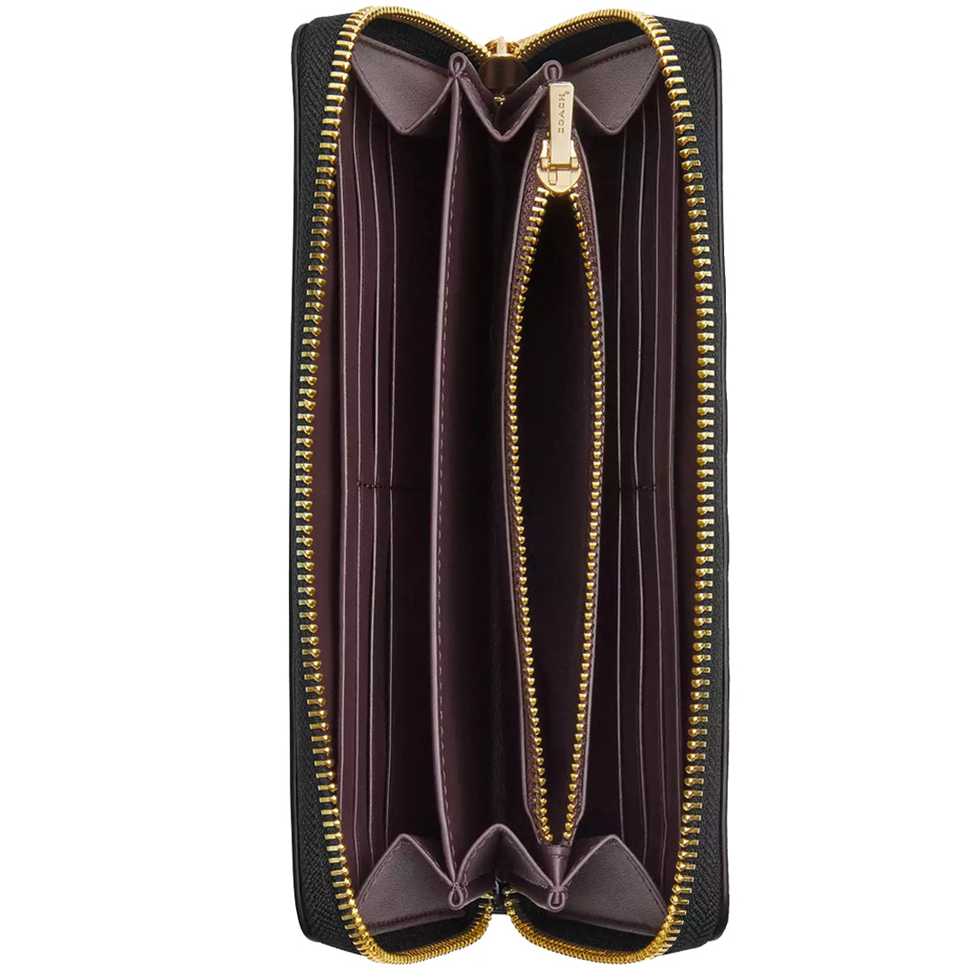 Buy Coach Long Zip Around Wallet In Signature Leather in Black