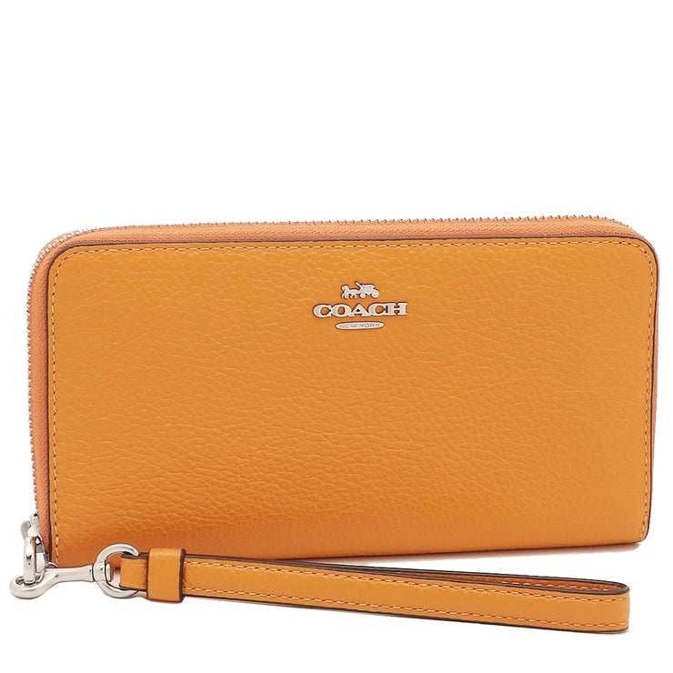 Coach Long Zip Around Wallet in Papaya C4451