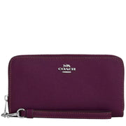 Front View of Coach Long Zip Around Wallet - Plum C3441