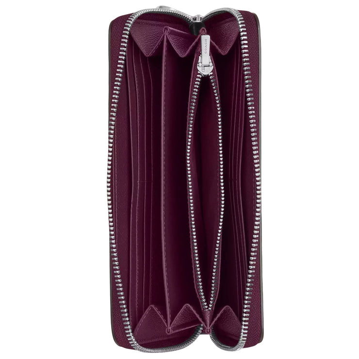 Interior View of Coach Long Zip Around Wallet - Plum C3441