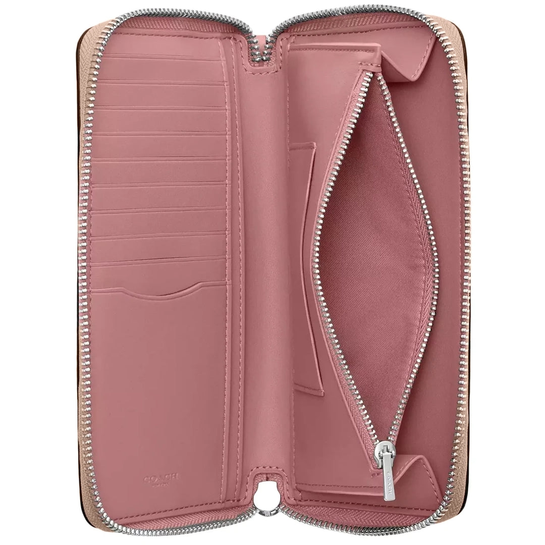 Coach Long Zip Around Wallet In Signature Canvas CBZ99 + Card Case