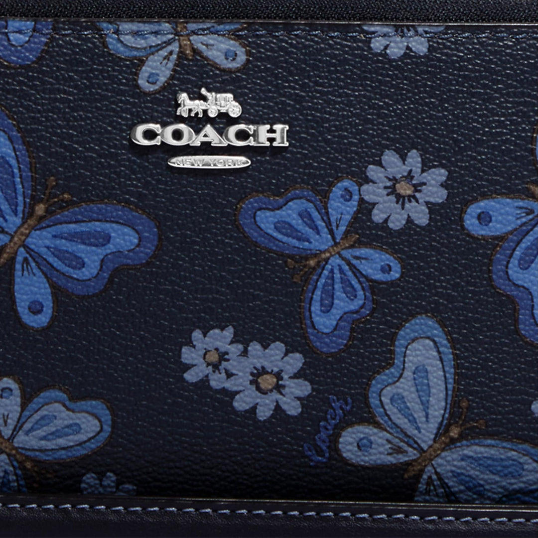 Coach Long Zip Around Wallet With Lovely Butterfly Print in