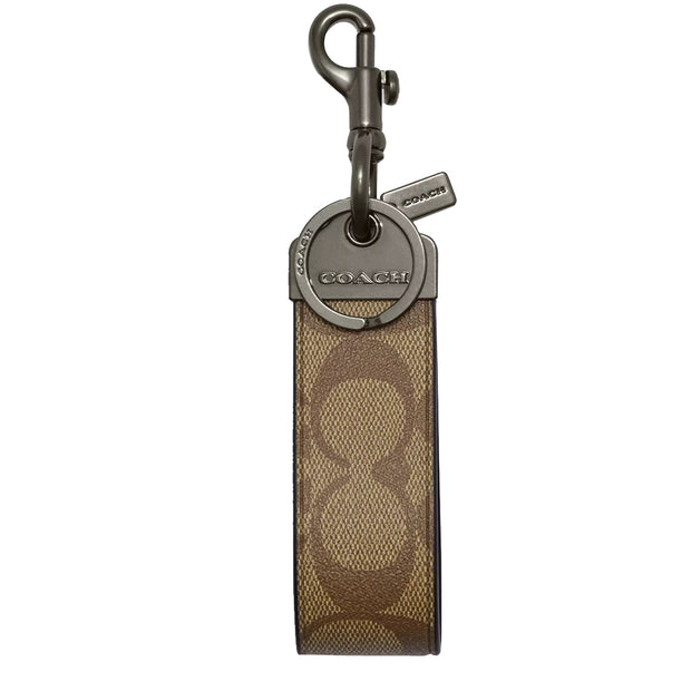 Buy Coach Loop Key Fob In Signature Canvas in Khaki CJ748 Online in Singapore | PinkOrchard.com