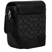 Back View of Coach Lucas Crossbody Bag In Signature Jacquard - Charcoal/ Black CAT13