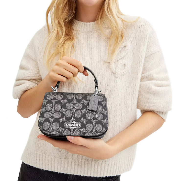 Buy Coach Lysa Top Handle Bag In Signature Canvas in Gunmetal Multi CX576 Online in Singapore | PinkOrchard.com