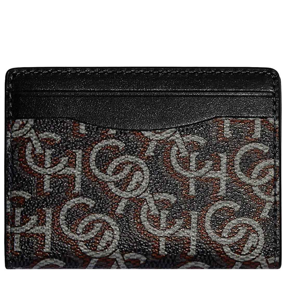 Coach Card Case With Coach Monogram Print in Black CF133