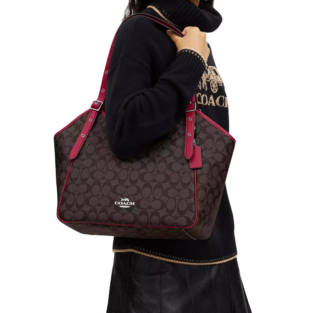 Buy Coach Meadow Shoulder Bag In Signature Canvas in Brown/ Bright 