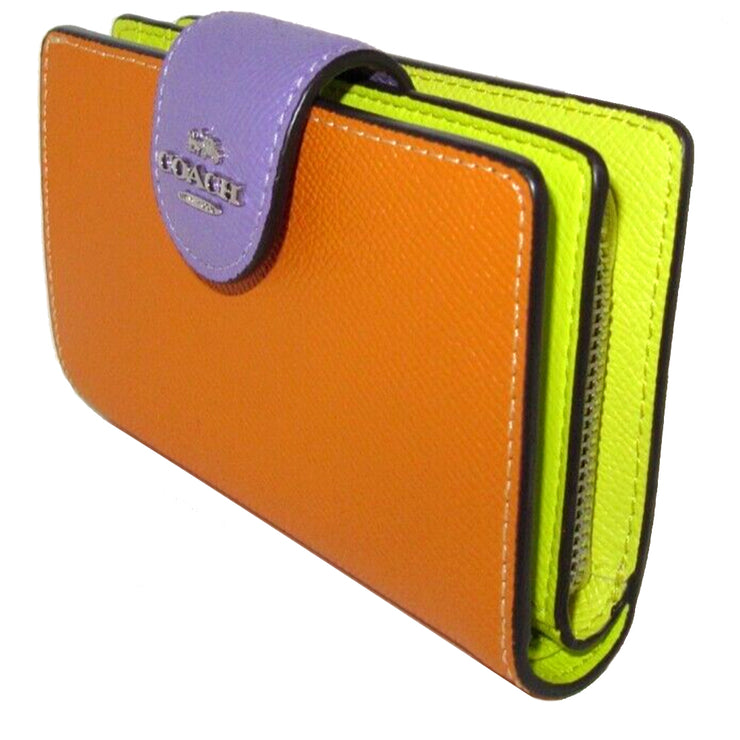 Buy Coach Medium Corner Zip Wallet In Colorblock in Bright Mandarin Multi CL681 Online in Singapore | PinkOrchard.com