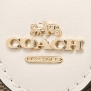 Coach Medium Corner Zip Wallet in Signature Canvas in Khaki/ Chalk C0082