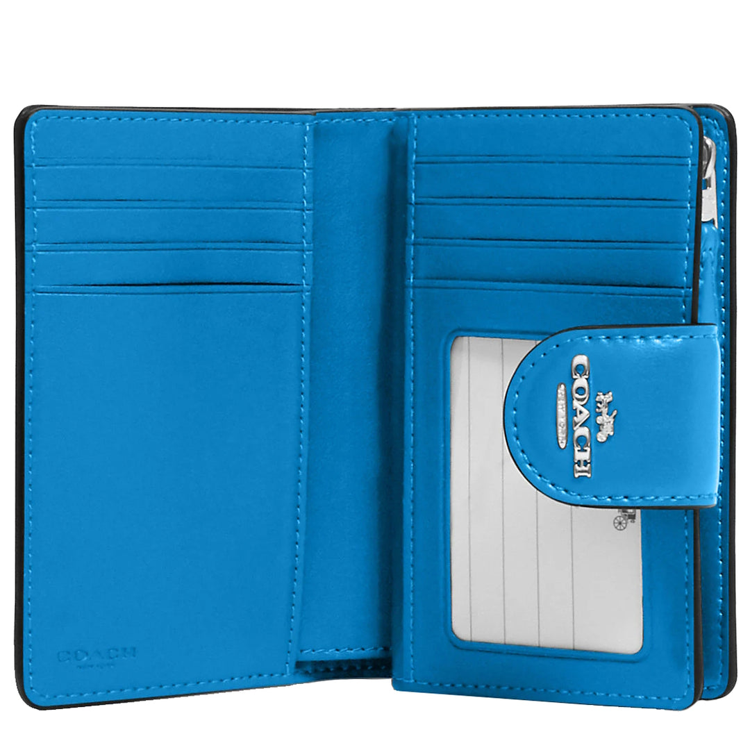 Blue Coach Vertical Wallet Vertical Billfold With Zip In Evoluzione Leather  Navy Blue
