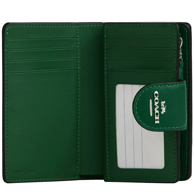 Interior View of Coach Medium Corner Zip Wallet In Signature Canvas - Tan/ Shamrock CW786
