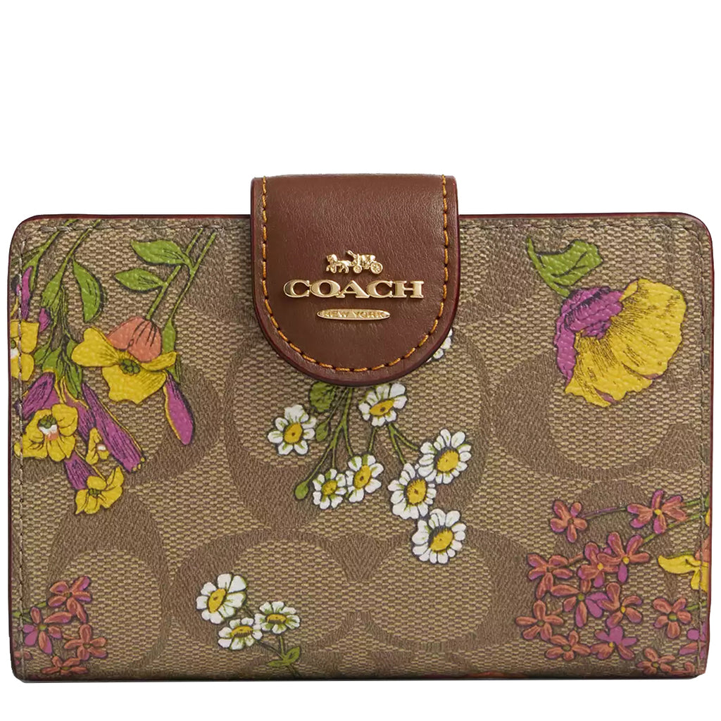 Buy Coach Medium Corner Zip Wallet In Signature Canvas With Floral