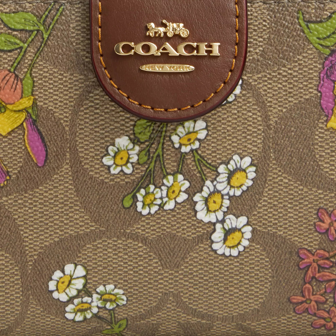 Buy Coach Medium Corner Zip Wallet In Signature Canvas With Floral