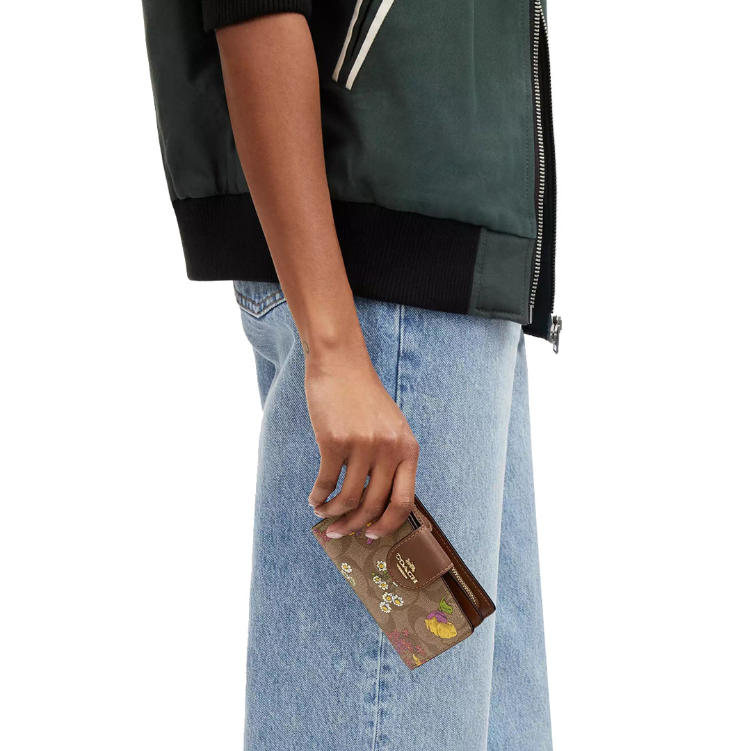 Buy Coach Medium Corner Zip Wallet In Signature Canvas With Floral