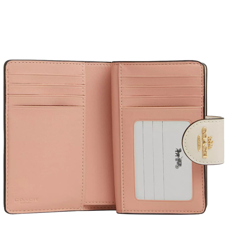 Interior View of Coach Medium Corner Zip Wallet In Signature Canvas With Floral Print - Sand Multi CAR13