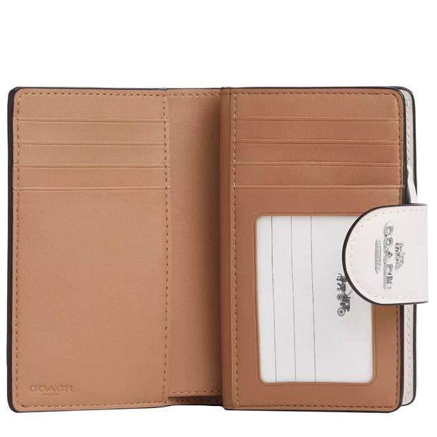 Interior View of Coach Medium Corner Zip Wallet In Signature Canvas With Floral Print - Sand Multi CBO30