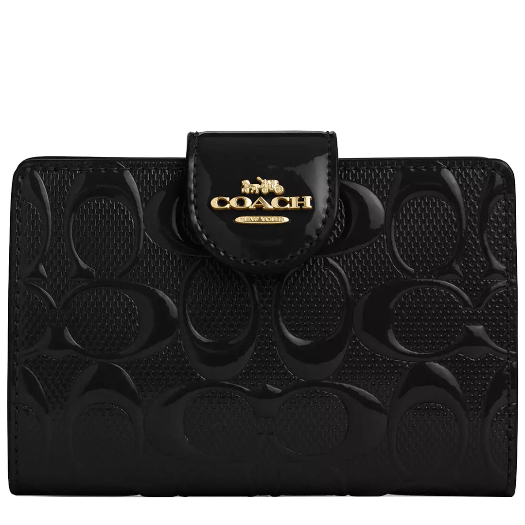 Buy Coach Medium Corner Zip Wallet In Signature Leather in Black