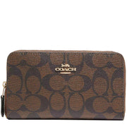 Buy Coach Medium Id Zip Wallet In Signature Canvas in Brown Black 88913 Online in Singapore | PinkOrchard.com