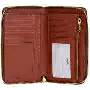 Interior View of Coach Medium Id Zip Wallet In Signature Canvas With Varsity Stripe - Tan Multi CBO79