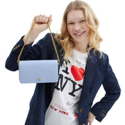 Model Carryng Coach Mila Crossbody Bag - Bluebell CAO01