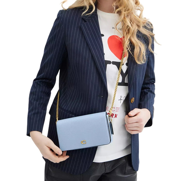 Model Wearing Coach Mila Crossbody Bag - Bluebell CAO01