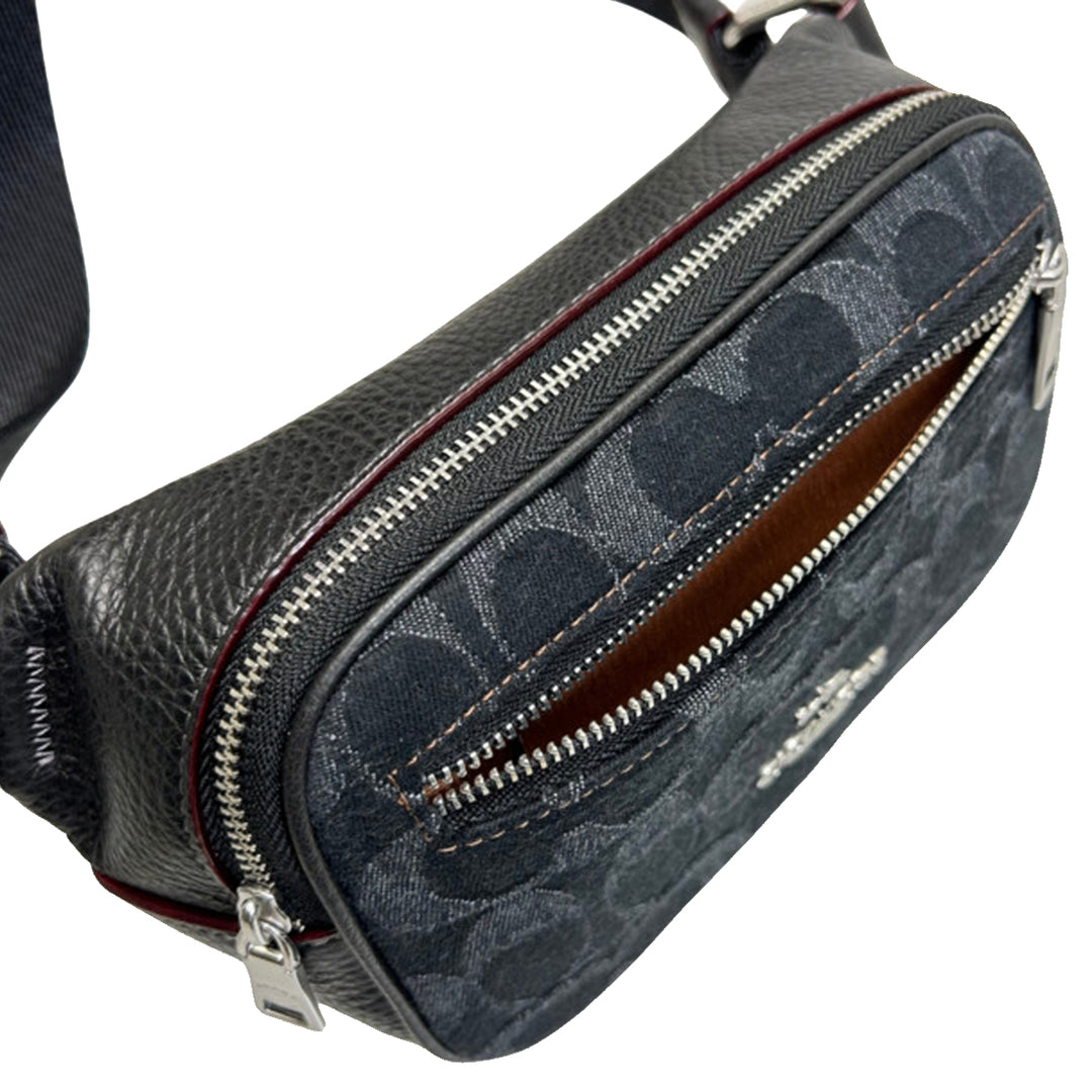Buy Coach Mini Belt Bag In Signature Denim in Black CQ186 Online