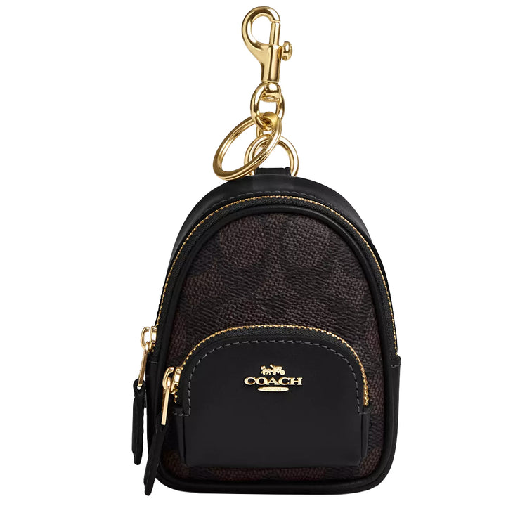 Buy Coach Mini Court Backpack Bag Charm In Signature Canvas in Walnut/ Black CX066 Online in