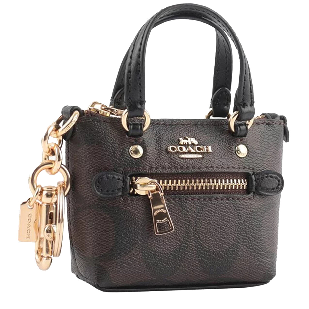 Buy Coach Mini Gallery Bag Charm In Signature Canvas in Brown