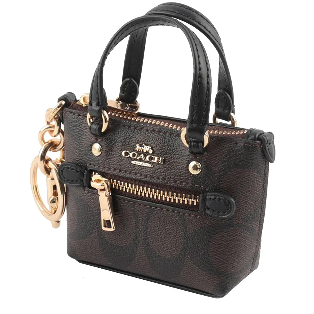 Buy Coach Mini Gallery Bag Charm In Signature Canvas in Brown