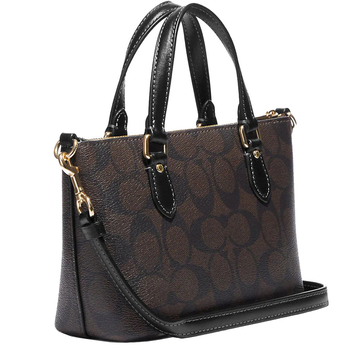 Coach Mini Gallery Crossbody Bag In Signature Canvas in Brown/Black CH468