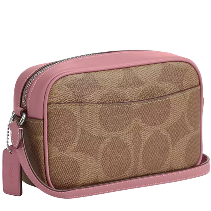 Coach Mini Jamie Camera Bag In Maxi Signature Canvas - Tan/ Dusty Pink ...