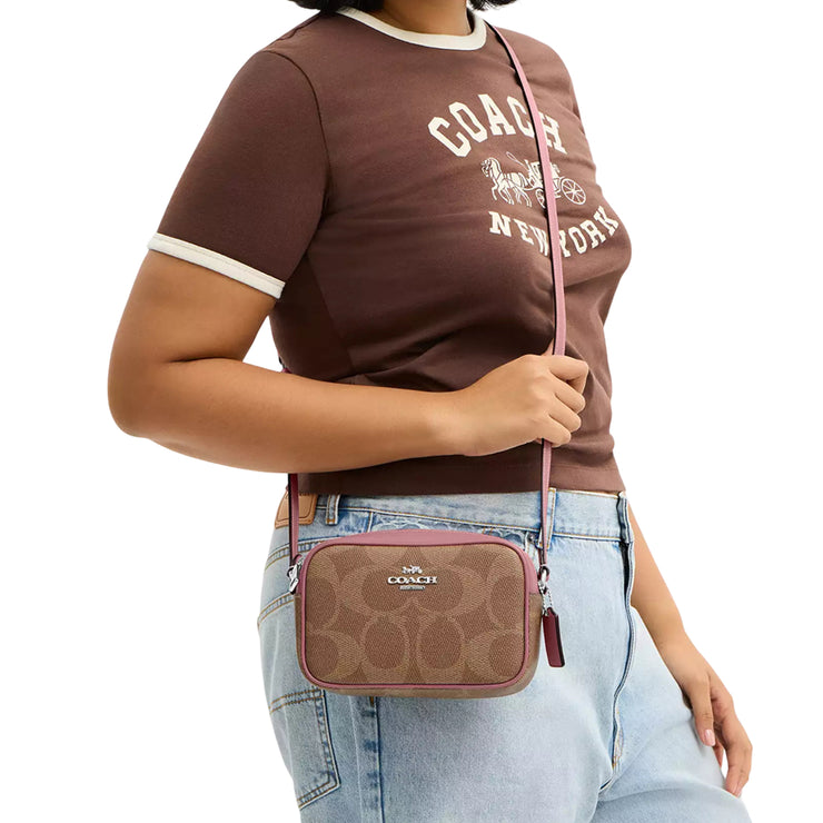 Coach Jamie Camera Coach Mini Jamie Camera Bag In Maxi Signature Canvas - Tan/ Dusty Pink ...
