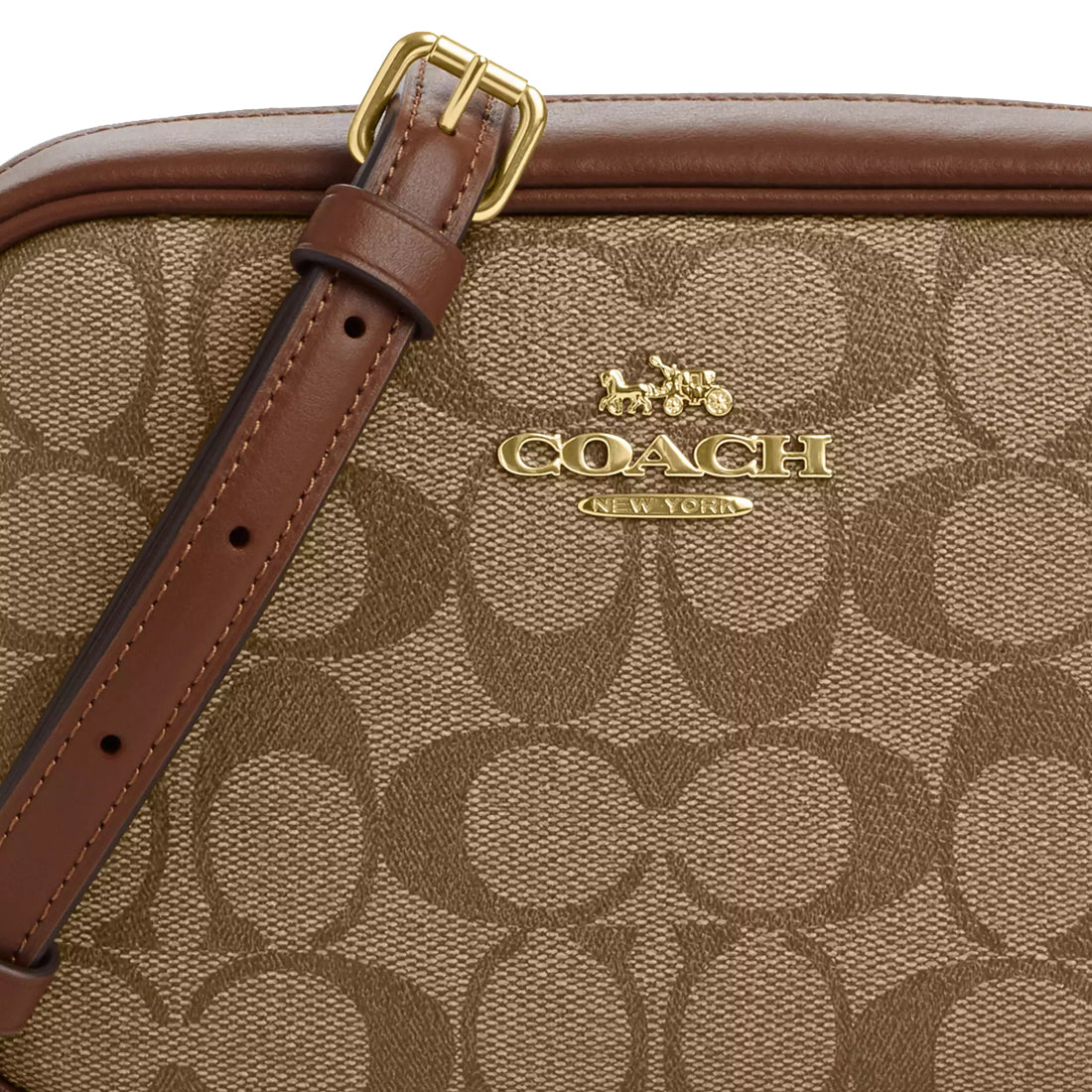 Coach Jamie Mini Light Khaki Saddle Signature Wristlet Bag main image 0