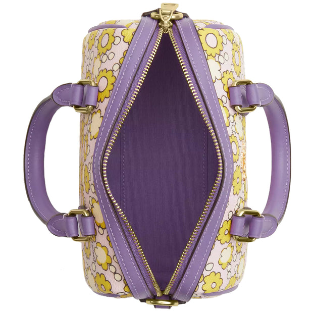 Interior View Coach Mini Rowan Crossbody Bag With Floral Print - Lilac Multi CBM69