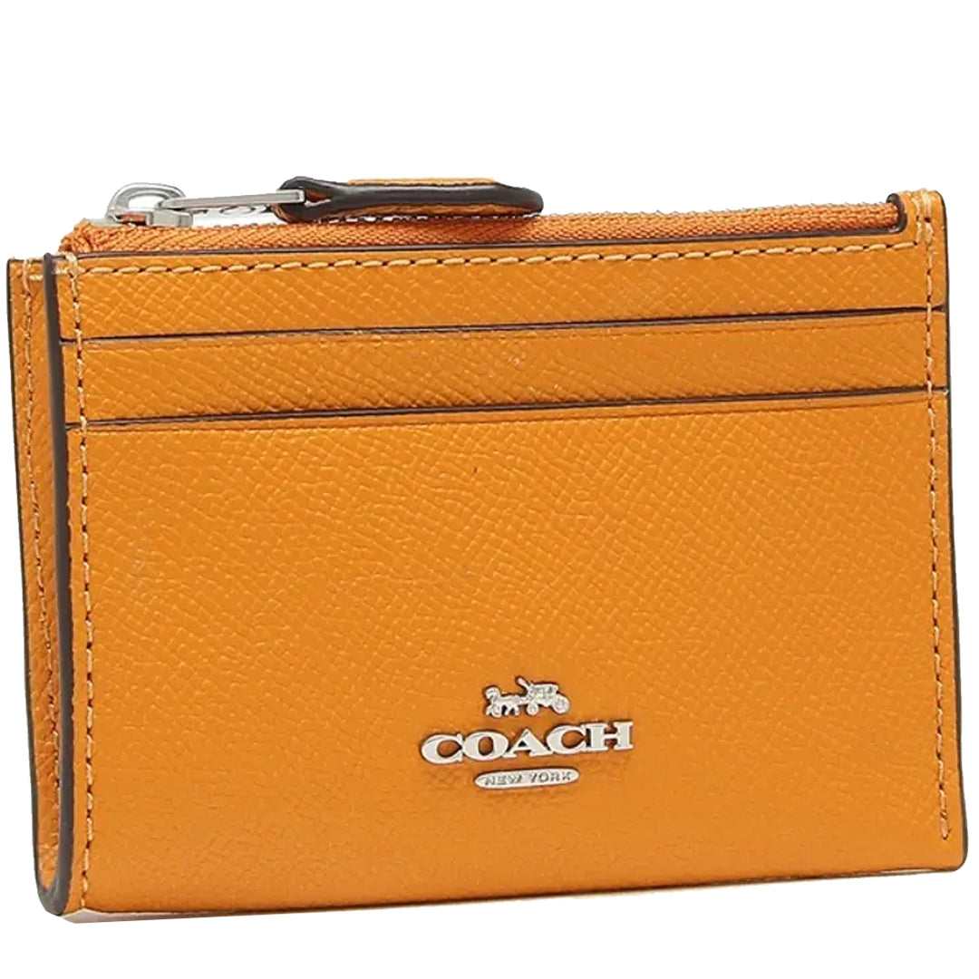 小物 COACH Heritage Calf Leather Mini Pouch Coach Mini Skinny ID Case in Papaya 88250 – PinkOrchard.com