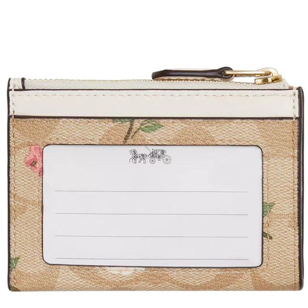 Buy Coach Mini Skinny Id Case In Signature Canvas With Floral Print in Light Khaki Chalk Multi CR972 Online in Singapore | PinkOrchard.com