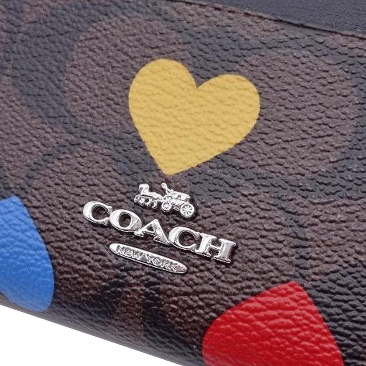 Buy Coach Mini Skinny Id Case In Signature Canvas With Heart Print in Brown Black Multi CP466 Online in Singapore | PinkOrchard.com