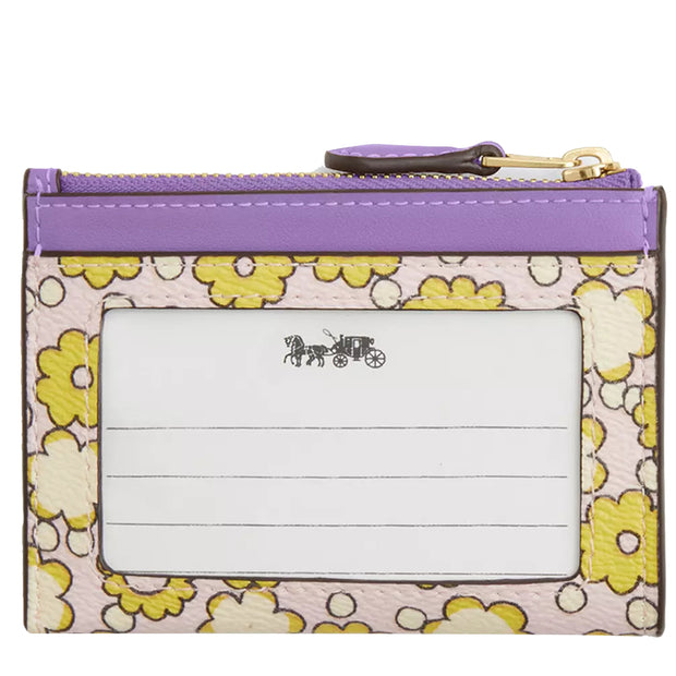 Back View of Coach Mini Skinny Id Case With Floral Print - Lilac Multi CBL74