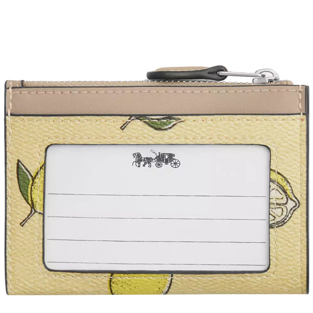 Back View of Coach Mini Skinny Id Case With Lemon Print - Garden Glade Multi CAR18