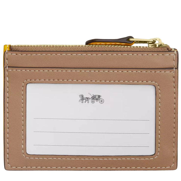 Back View of Coach Mini Skinny Id Case With Plaid Print - Bright Maize Multi CBL88