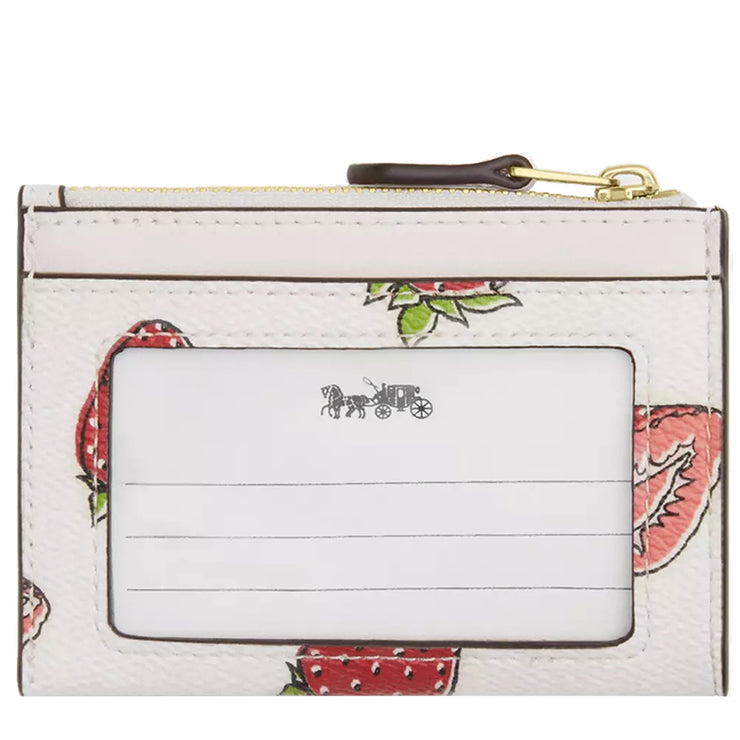 Back View of Coach Mini Skinny Id Case With Strawberry Print - Chalk Multi CAR17