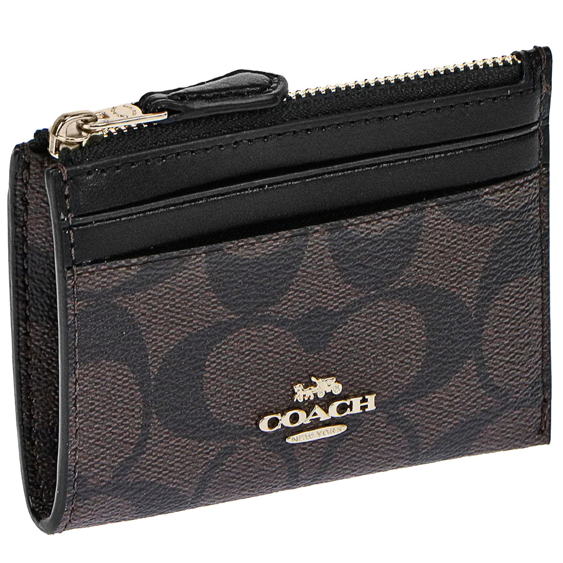 Buy Coach Mini Skinny Id Case In Signature Canvas in Brown/ Black 88208