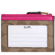 Buy Coach Mini Skinny Id Case In Signature Canvas in Khaki/Cerise 88208 Online in Singapore | PinkOrchard.com